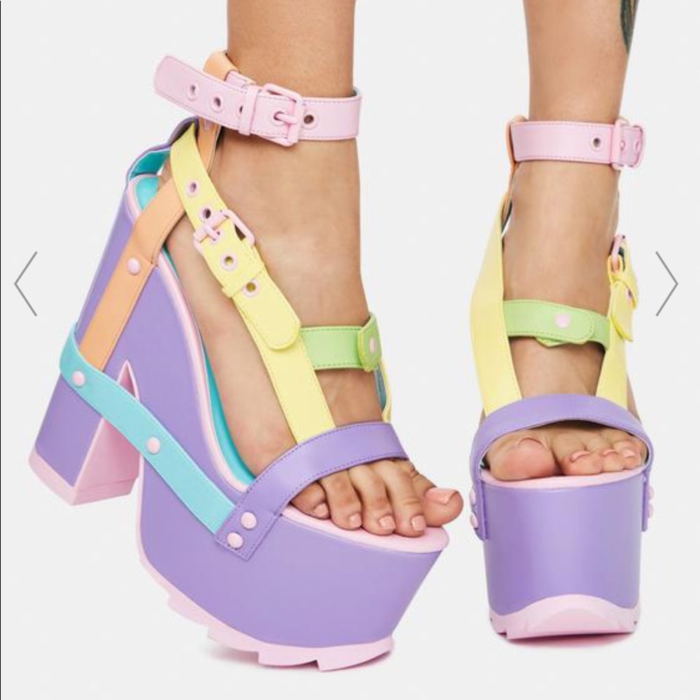 LAST PAIR YRU Dollskill Pastel Nightcall Platform Heels - Picture 4 of 10